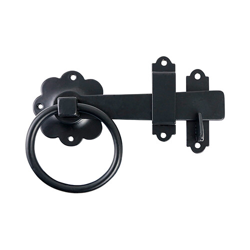 Timco 6 - Ring Gate Latch - Plain - Black - TIMbag of 1 - RGL6BP