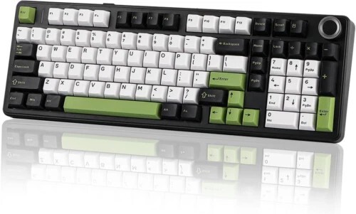 EPOMAKER X Aula F99 PRO Kabellose Gaming Tastatur, Hot Black Weiß Grün - Bild 1 von 7