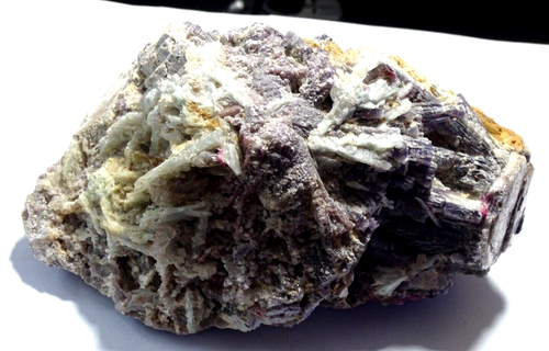LARGE LEPIDOLITE, MICA, BLACK & PINK TOURMALINE NATURAL PIECE 1.35 kgs - Foto 1 di 9