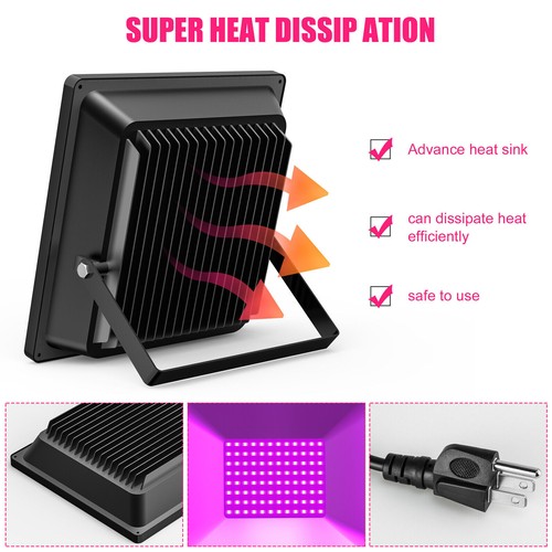 Black Lights 100W LED Purple Flood Light with Plug(10ft Cable) Music Stage Light - Picture 9 of 10