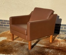 Original Vintage Leather Danish armchair fireside Borge Morgensen chair  1975