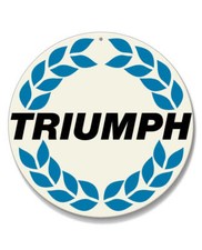 Triumph Wreath Emblem Round Aluminum Sign - Aluminum - Made in the USA
