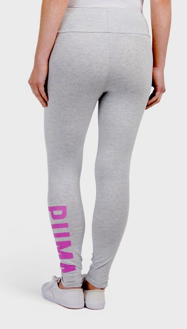 NWT Women's PUMA Active Running Yoga Leggings Logo Puma Leggings Gray S M L  XL