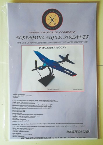 Paper Air Force Screaming Super Streaker "Mini Streaker" 15.6" Rubber Power Kit - Picture 12 of 12
