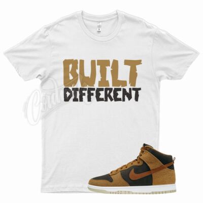 White BUILT T Shirt for N Dunk PRM Dark Russet Wheat Mocha Air Force Brown