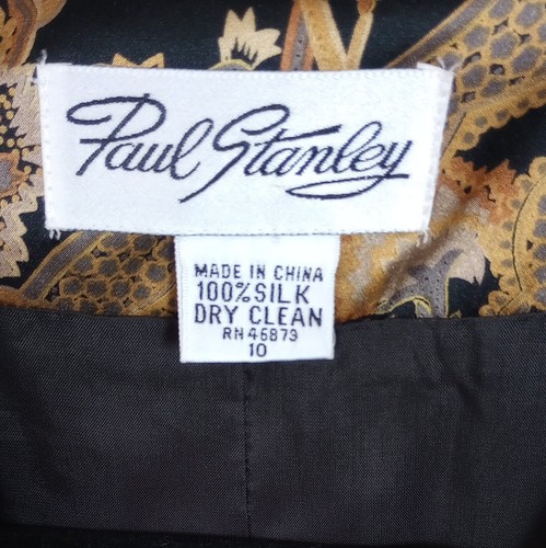 Paul Stanley 100% Silk Size 10 Blazer w/Sewn in Shoulder Pads Covered Buttons - Picture 2 of 10