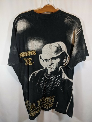 Quark Ferengi Ds9 Star Trek All Over BIG Print Shirt 90s Sz XL deep space nine - Picture 4 of 6