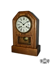 Vintage Seth Thomas Country Cottage Style Oak Mantel w/Pendulum