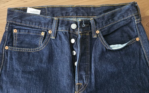 Denim Vintage Levi's 501 Uomo W31 L32 (pantaloni, blu, jeans, lavoro, casual, da viaggio) - Foto 2 di 3