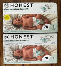 Honest Clean Conscious Diapers, Size 1, 78 Count   Cuddly Bug 8  14 lbs 