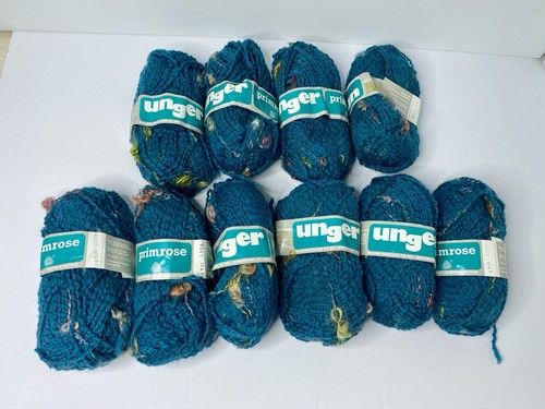 Unger Primel Italien Wolle Mohair 10 Stück blau türkis Mix Garn Knäuel