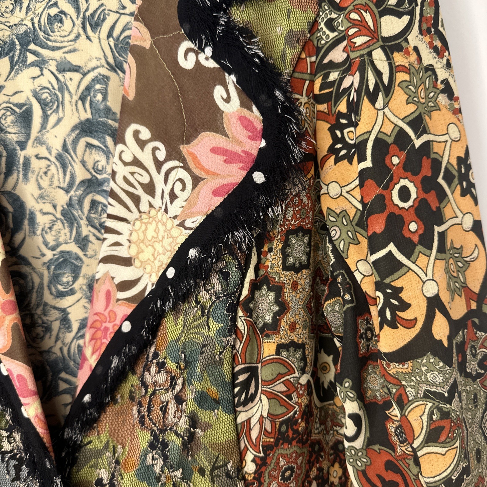 LOOK Patchwork Women’s Jacket Small Boho - image 7