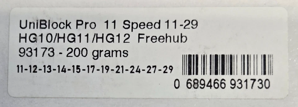 Cassette ligero Prestacycle UniBlock 11 - 29 11 velocidades, buje libre HG, Foto 4 de 4