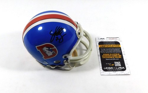 John Elway Signed Mini Football Helmet Broncos JSA Auto