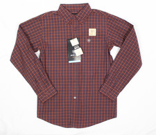 Ariat Boys Pro Pavel Long Sleeve Western Button Shirt Burgundy 10054070