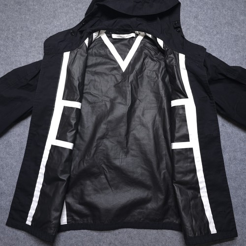 Uniqlo And Lemaire Jacket Mens Medium Black Hooded Button Parka Utility Coat - Picture 16 of 16