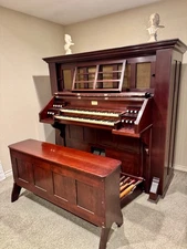 Estey Studio 2 Manual Reed Organ Mahogany Fully Restored and Fully Functional