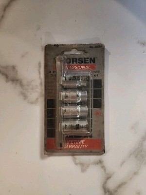 Vintage ''THORSEN'' 3'8'' SAE 4 Pc. Torx Mixed Socket Set 3/8''- 7/8'' 38504