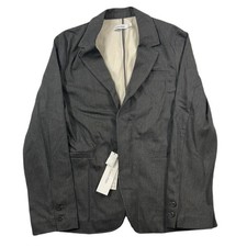 Calvin Klein Denim Sport Coat Men Medium Charcoal Jean Jacket Western Cowboy NEW