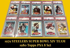 1980 Topps Steelers Super Bowl XIV 1979 BRADSHAW LAMBERT FRANCO GREENE 💎 PSA 8