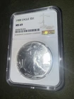 1988 $1 American Silver Eagle NGC MS69 Brown Label