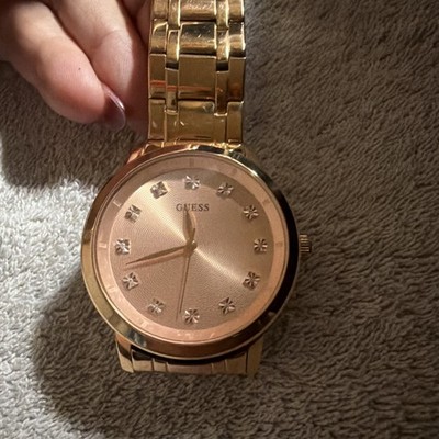 Guess GW0213G3 Men's Diamond-Accent Rose Gold-Tone Stainless Steel Watch 44mm