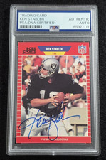 1989 KEN STABLER Signed Proset Football Card-HOF-OAKLAND RAIDERS-PSA