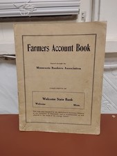 Libro Conto Agricoltori Vintage Benvenuto Minnesota State Bank anni '40?