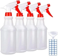 Empty Spray Bottles (16oz/4Pack) - Adjustable Spray Bottles for Cleaning Solu...