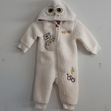 Harry Potter Hedwig Owl Baby Zip Up Costume Coverall Fleece Pajamas Size 9M