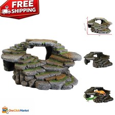 Large Decorative Resin Cave Hideout for Aquariums  Terrariums - 11 x 8.25 in
