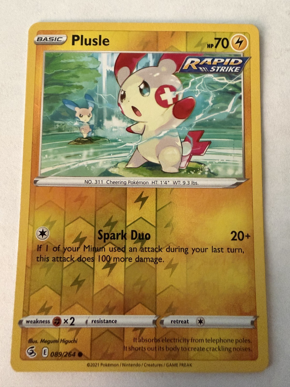 Pokemon - Plusle - Common - Reverse Holo - 89/264 - LP