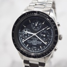 [Rare] SEIKO ALBA CARIB Chronograph N944-7A40 Men's Qz Watch Dual time New Batt