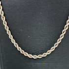 Vintage Sterling Silver Rope Chain Necklace 24" Long Spring Ring Clasp 16g