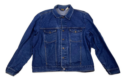 Vintage Wrangler Denim Jean Trucker Jacket Made in USA 80s Western Cowboy XL