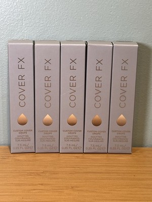  Full Set  COVER FX Custom Cover Drops Liquid Foundation Matte 0.25 fl oz Lot 5
