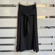 Jenni Kayne NWT $225 black crepe kate skirt with tie waist midi Size XL