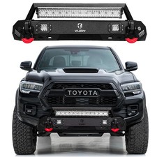 Vijay For 2016-2023 Tacoma Stubby Front Bumper Steel With Winch Plateled Lights
