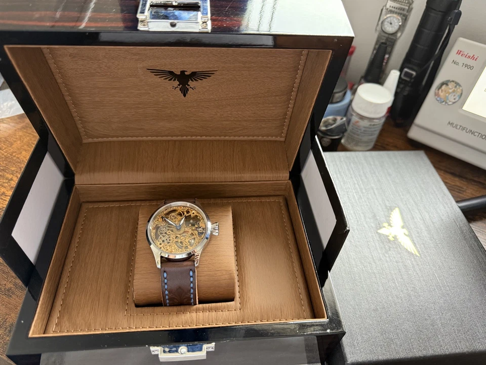 Reloj Esqueleto 42mm Hecho en Suiza Movimiento ETA 6497 Foto 2 de 4