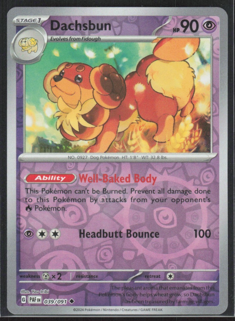 2024 Scarlet & Violet Series - Paldean Fates Dachsbun Uncommon #39