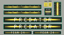 1983-84 Schwinn Predator Team 24 Atari Decal Set - Greenyellow