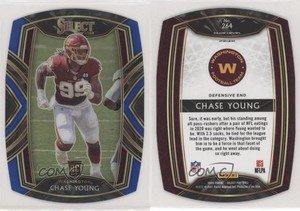 2020 Panini Select Club Level Blue Prizm Die-Cut Chase Young #264 Rookie RC
