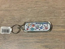 Vintage Tracks Of Alaska Oval Keychain Key Ring 4” Artic Circle Enterprises Inc