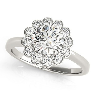 Best Deal! 2 kt DE/VS Lab Grown runder Diamant Halo Verlobungsring 18 K Weißgold