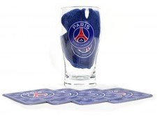 PSG Mini Bar Set Official Licensed Beer Glass Gift Set Pint Glass Bar Towel Beer