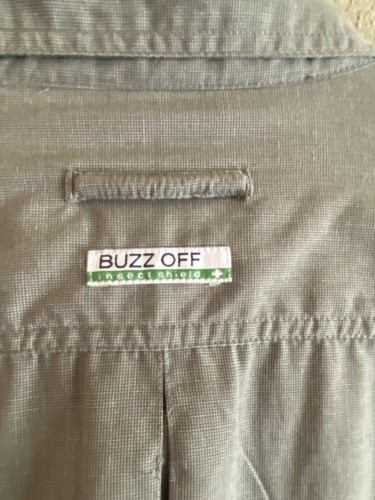 Buzz Off Insect Shield Exofficio Men’s L Olive Green Shirt Long Sleeve Vents - Picture 5 of 5