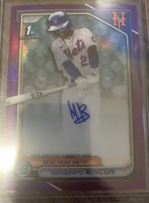 2024 Bowman Chrome Prospects: Heriberto Rincon 180/250 Purple 1st Auto. MINT