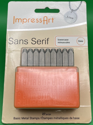 ImpressArt Sans Serif 3MM Lowercase Letter Metal Stamp Punch Set