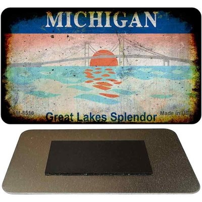 Michigan Rusty Blank Novelty Magnet Fridge Refrigerator Home Kitchen Decoration