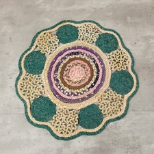 Antique Braided Doilie Table Topper Multicolor Crochet